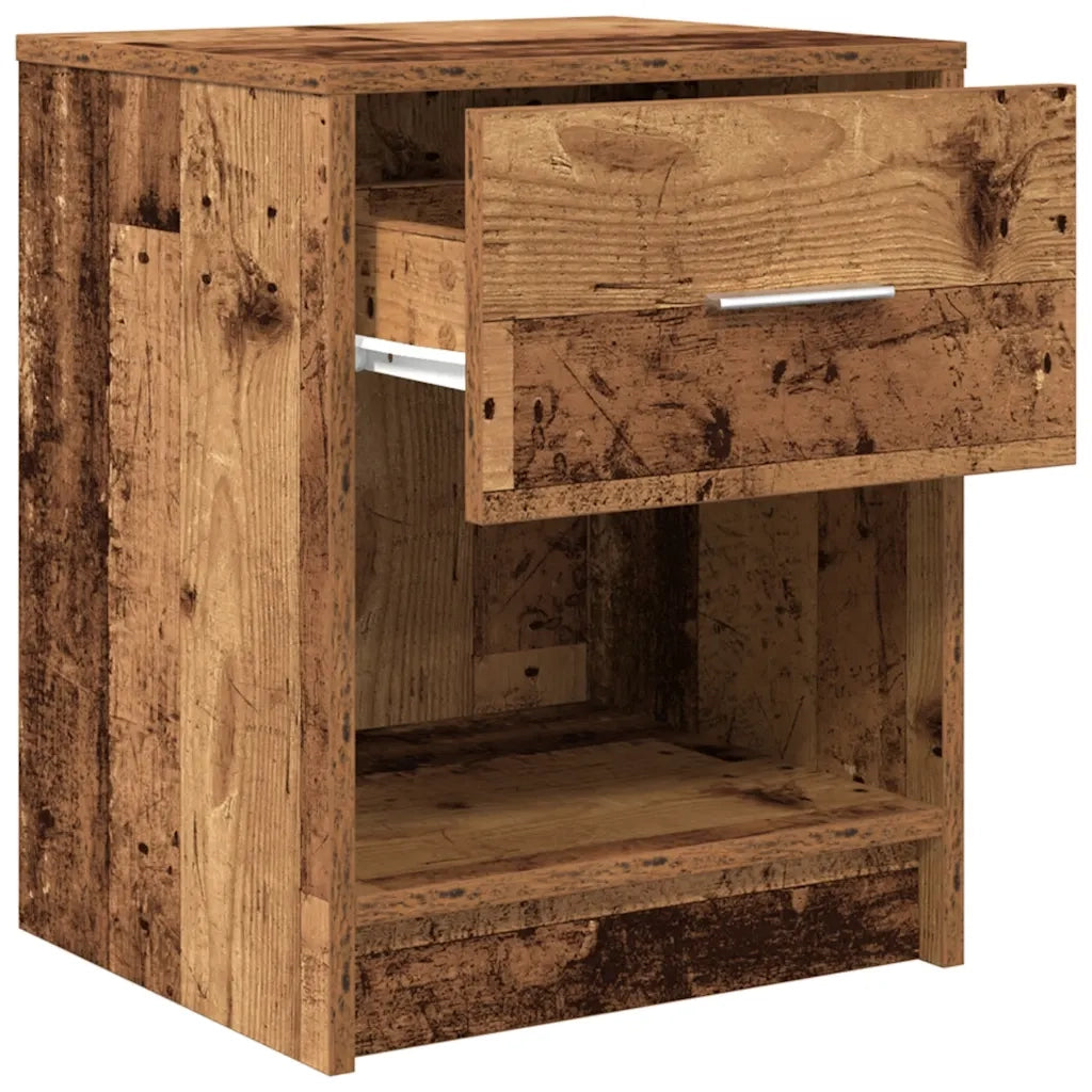 Comodini 2 pz con Cassetto Legno Antico 40x34x50 cm 858782