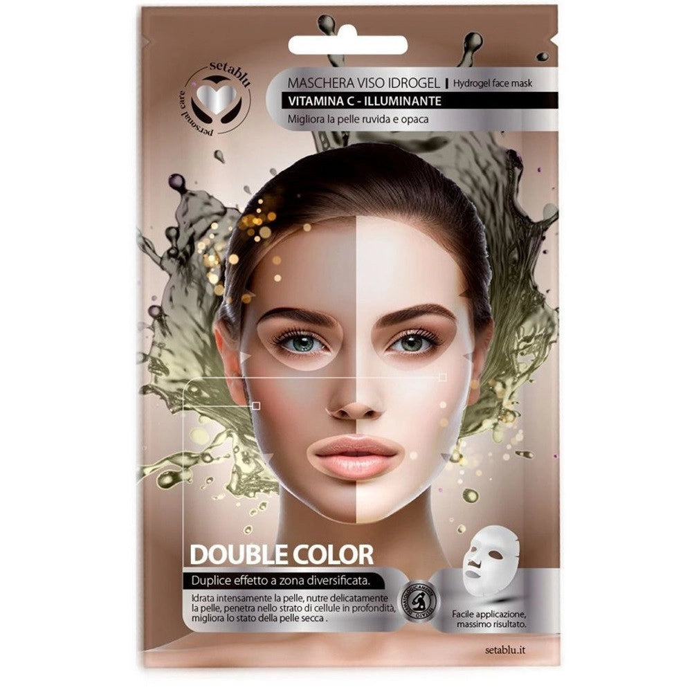Trade Shop - Maschera Viso Idrogel Biocolor Illuminante Vitamina C Per Pelle Luminosa Duplice Effetto -