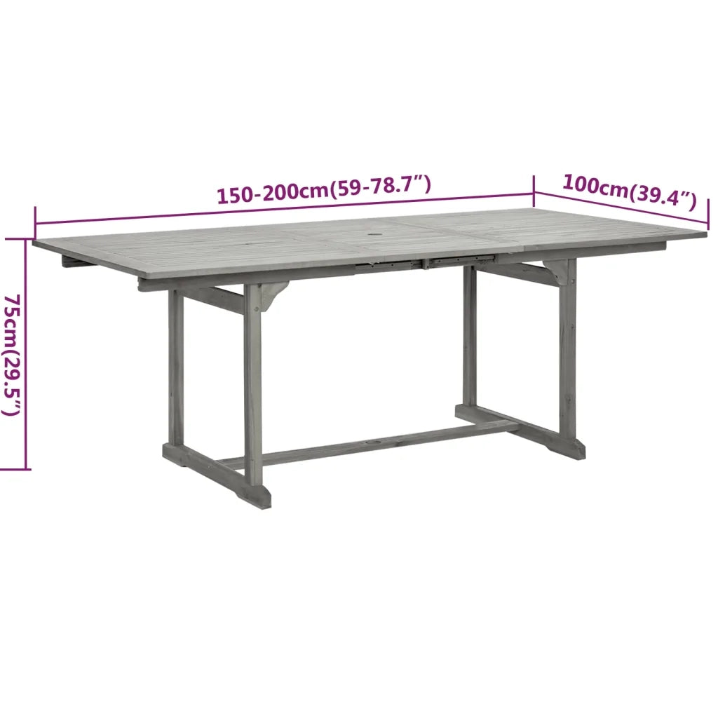 Set da Pranzo per Giardino 5 pz in Legno Massello di Acacia 3079647