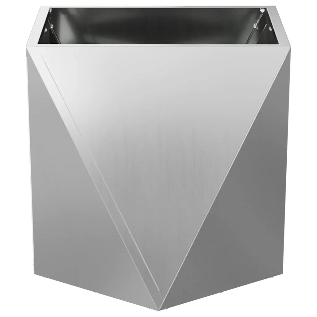 Fioriera 2 pz-Set di 2 Vaso-Contenitore per Piante Argento 50 x 50 x 50 cm Acciaio zincato