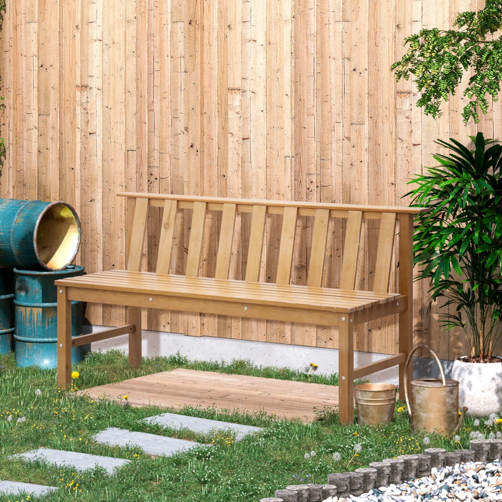 Panchina da Giardino 3 Posti ¨C zephmum ¨C Legno Massello Naturale 144x60x77 cm
