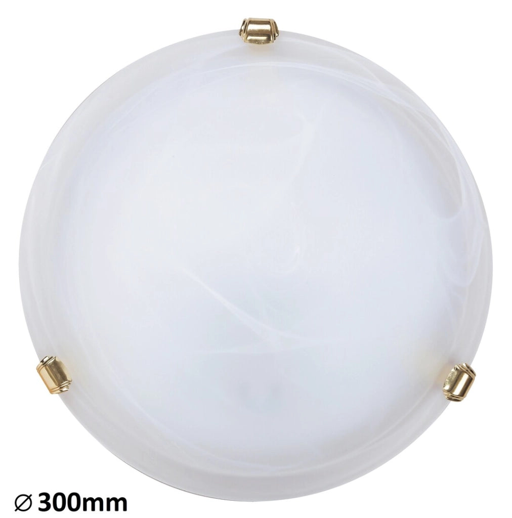 Plafoniera rotonda 30cm vetro alabastro bianco E27 Rabalux