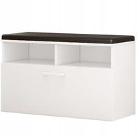 Scarpiera da 85x35x46 cm, finitura bianca, ideale per l'ingresso.