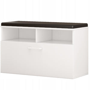 Scarpiera da 85x35x46 cm, finitura bianca, ideale per l'ingresso.