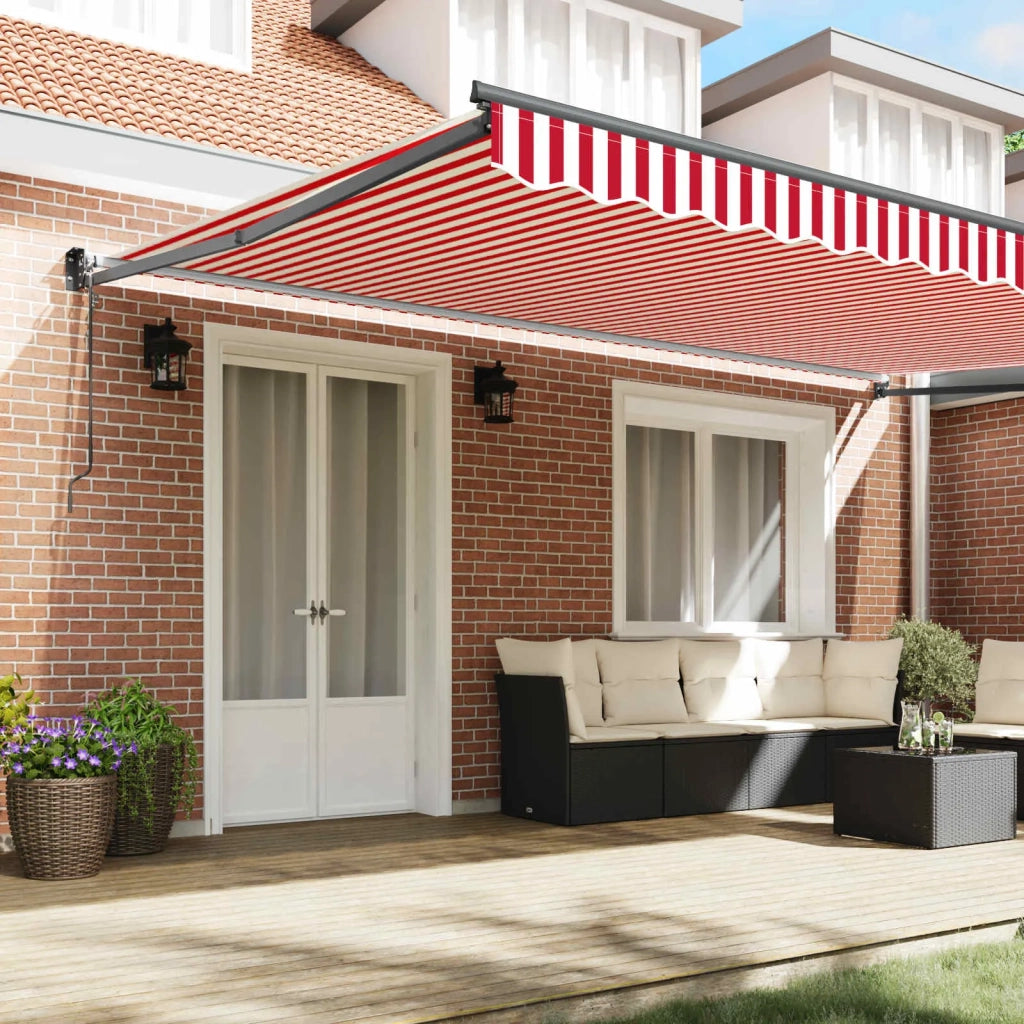 Tenda da Sole Rosso e Bianco 500 x 300 x 165 cm 3331272