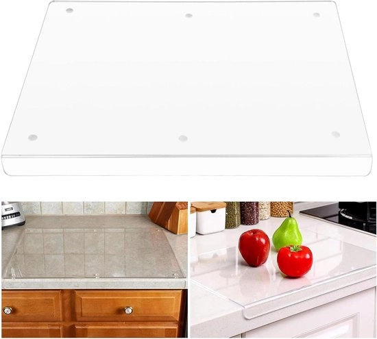 Tavolo di lavoro in vetro acrilico trasparente 40x30 cm con bordo antiscivolo e manico di sospensione
