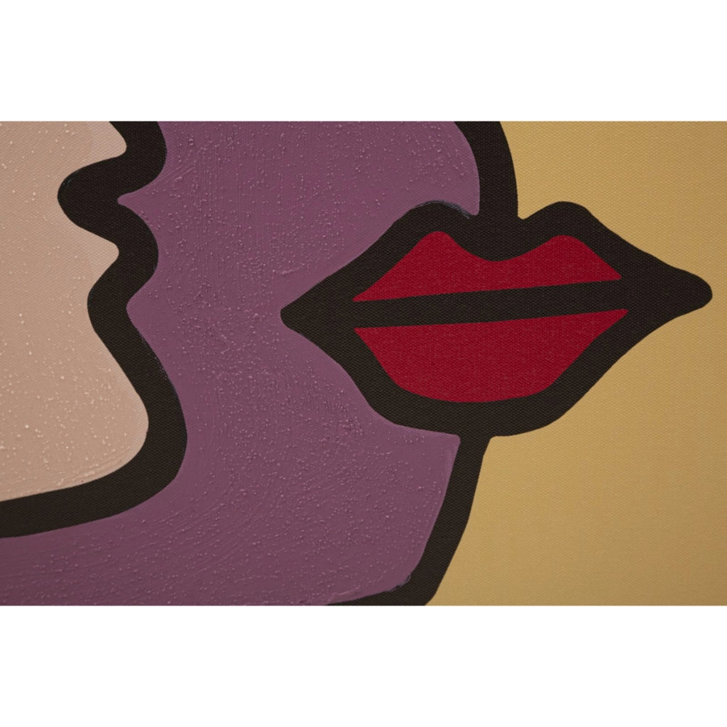 Stampa su Tela Viso 13, Multicolore, Legno, 60x3x90 cm