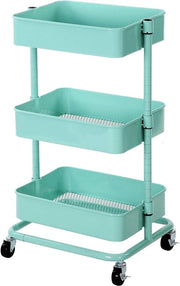 Scatola di stoccaggio con 3 livelli e pannelli in legno regolabili in altezza - Verde menta - BSC60M