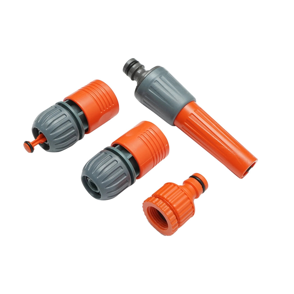 Set di connettori con testa regolabile 1/2 per tubo da giardino.