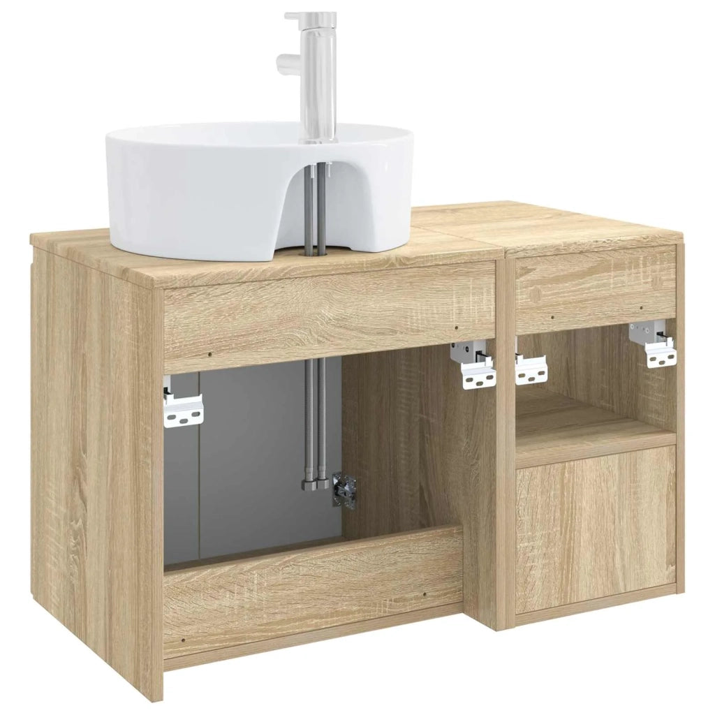 Set di mobili per il bagno 2 pz Rovere Sonoma 3404076
