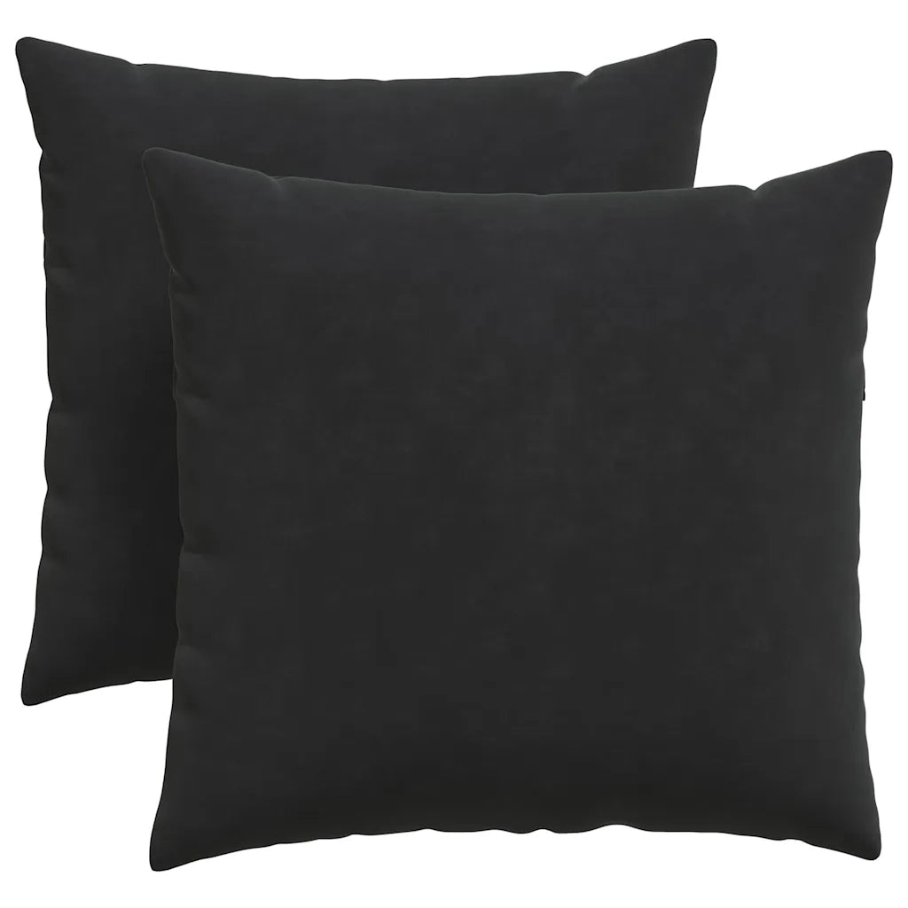 Cuscini da Divano 2 pz | Cuscini per sedie Nero 45 x 45 cm Tessuto in Cords