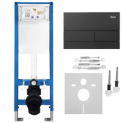 Set Telaio Da Incasso Per Wc Slim 024n Con Pulsante T Black Matt
