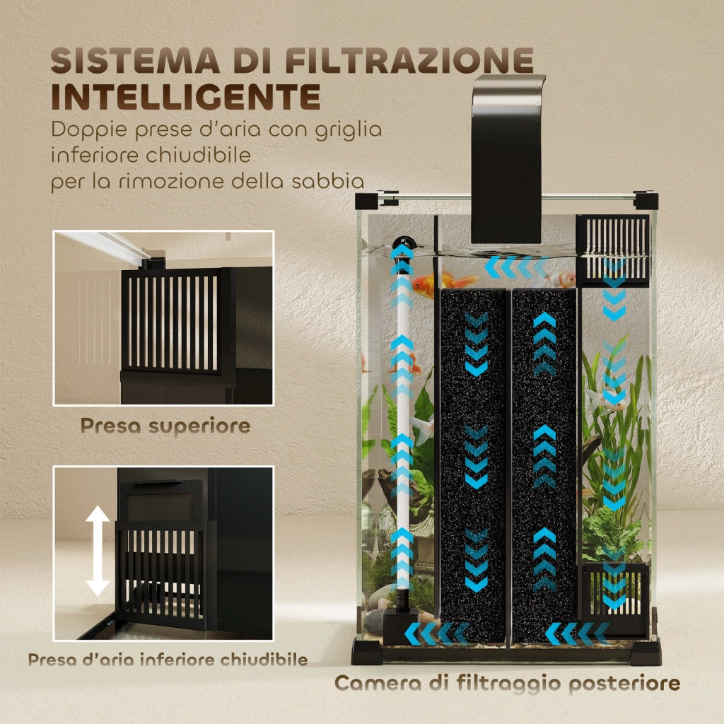 Acquario 36L con Filtro Integrato, 30 x 30 x 45,5 cm, Nero