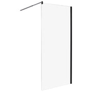 Schermo doccia in vetro temperato Box senza porte per bagno nero 90 x 190 design moderno