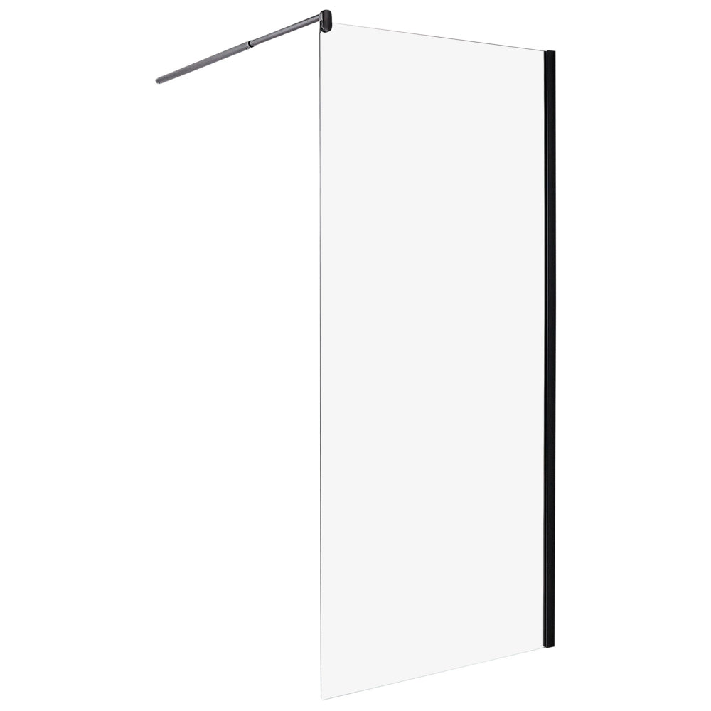 Schermo doccia in vetro temperato Box senza porte per bagno nero 90 x 190 design moderno