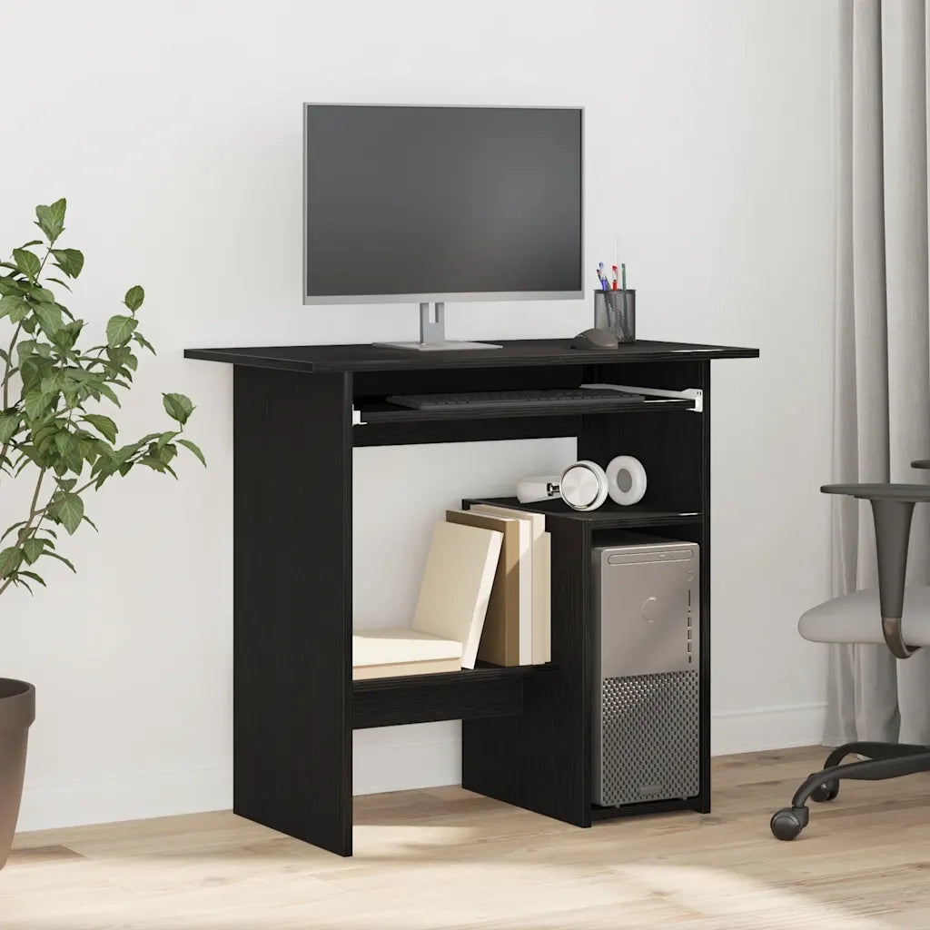 vidaXL Scrivania Rovere Nero 80x45x74 cm in Legno Multistrato