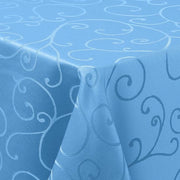 Tavolo Coperto Riciclabile Quadrato 130x220cm Coperto Tavolo in Poliester con Disegno Jacquard con Ornamenti e Resistenza al Vapore, Blu