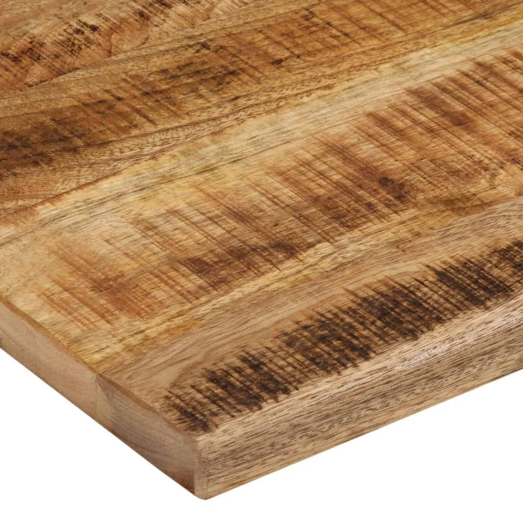 Piano Tavolo 90x80x2,5 cm Bordi Vivi Legno di Mango Grezzo 370363