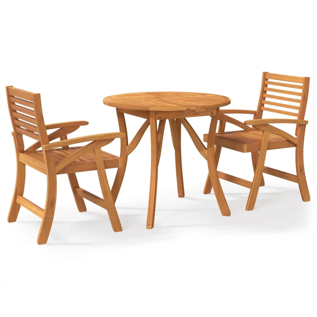 Set da Pranzo per Giardino 3 pz in Legno Massello di Acacia 3156854