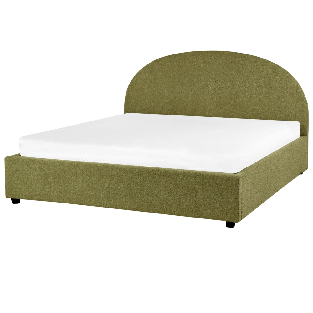 Letto contenitore verde oliva Boucle EU 160 x 200 cm Design minimalista retrò Ottomano