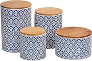 Bicchierino di conservazione 1,45 l, contenitore con coperchio in bambù e anello in silicone per conservazione aereosolida e aromafrischizzante, in ceramica di alta qualità, Ø 12,5 x 18,5 cm, multicolore