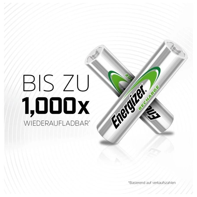 Energizer E301375700 Recharge Universal Batteria Ricaricabile Ministilo AAA Ni-MH 1,2V 500 mAh confezione 4 pezzi colore Verde Argento