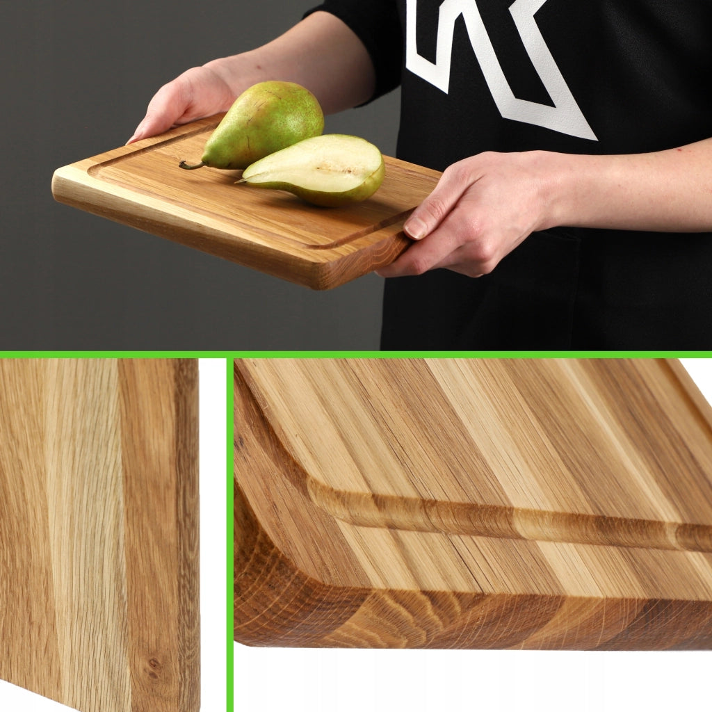 Tagliere da cucina in legno KADAX, 25x20 cm, in rovere massello, ideale per servire in tavola.