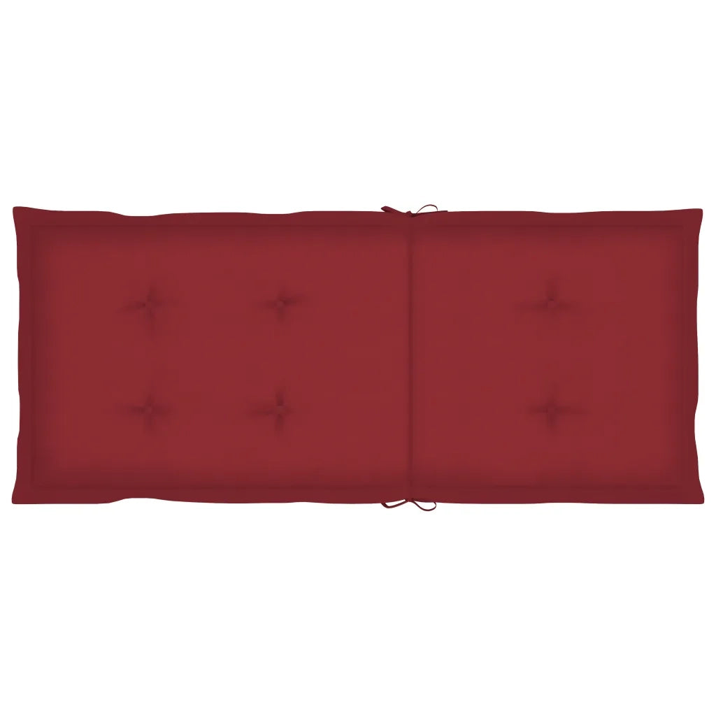 Sedie da Giardino 4 pz con Cuscini Rosso Vino Massello di Teak cod mxl 17423