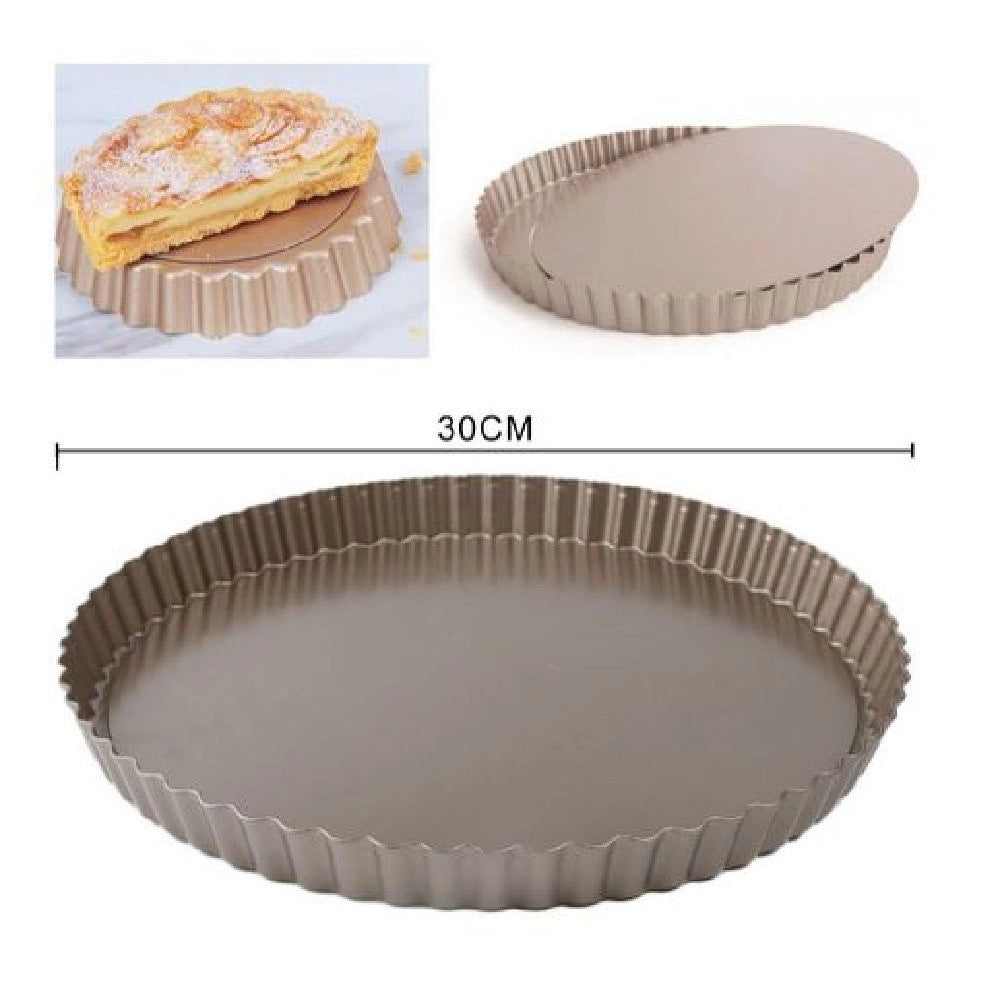 Trade Shop - Teglia Da Forno Per Crostate Torte Dolci Stampo Con Base Removibile 30 Cm 98661 -