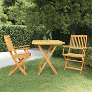 Set da Pranzo da Giardino 3 pz Pieghevole in Massello di Acacia
