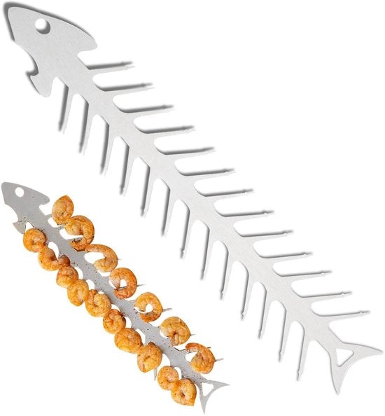 Spiedini per kebab in acciaio inossidabile - Spiedini BBQ riciclabili - Spiedini a griglia a forma di griglia - Spiedini metallici - Spiedini per griglia - Sostenibili e facili da pulire