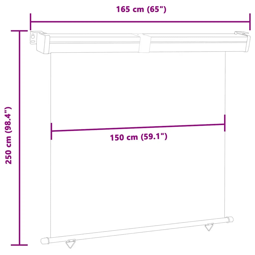 Tendalino Laterale per Balcone 165x250 cm Grigio 48434