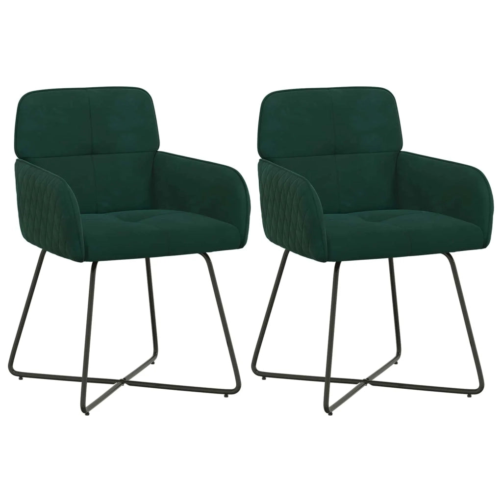 Sedie da pranzo 2 pz Velluto Verde Scuro 59 x 56,5 x 86 cm 42034295