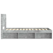 Letto singolo | Letto per adulti | Struttura del letto con stoccaggio e testata Grigio Cemento