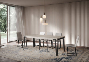 Consolle Allungabile 90-300x40x77 cm Rio Premium Cashmere Telaio Antracite