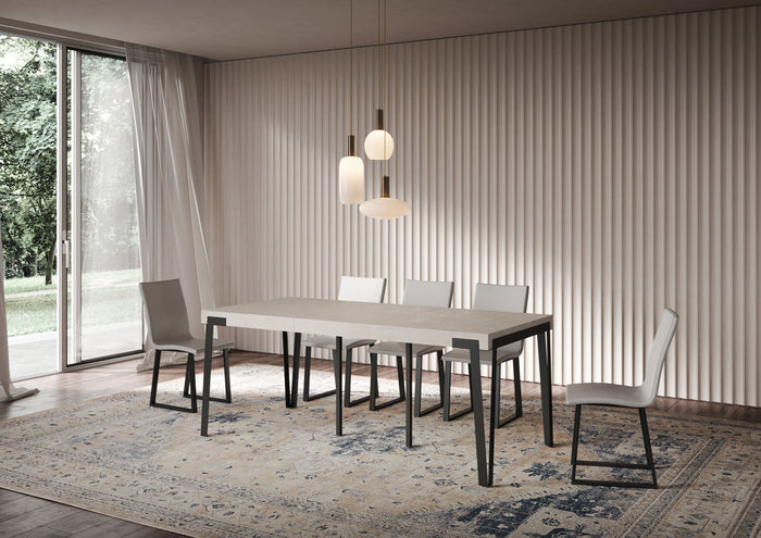 Consolle Allungabile 90-300x40x77 cm Rio Premium Cashmere Telaio Antracite