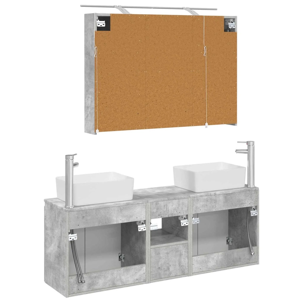 Set di Armadi da Bagno 4 pcs Grigio Cemento 3406418