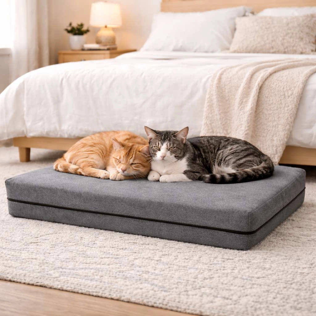 Cuccia Cane Taglia media ï¿½ Materasso per Cani e Gatti, con tessuto anallergico Sfoderabile traspirante Lavabile, Lettino Imbottito Made in Italy 100% - CUCCIA 75x105