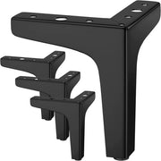 Set di 4 gambe di mobile, sostenibile fino a 600 kg, moderne gambe metalliche a forma di triangolo per tavoli, gambe a spillo per mobiletti (10 cm) - nero - 10cm