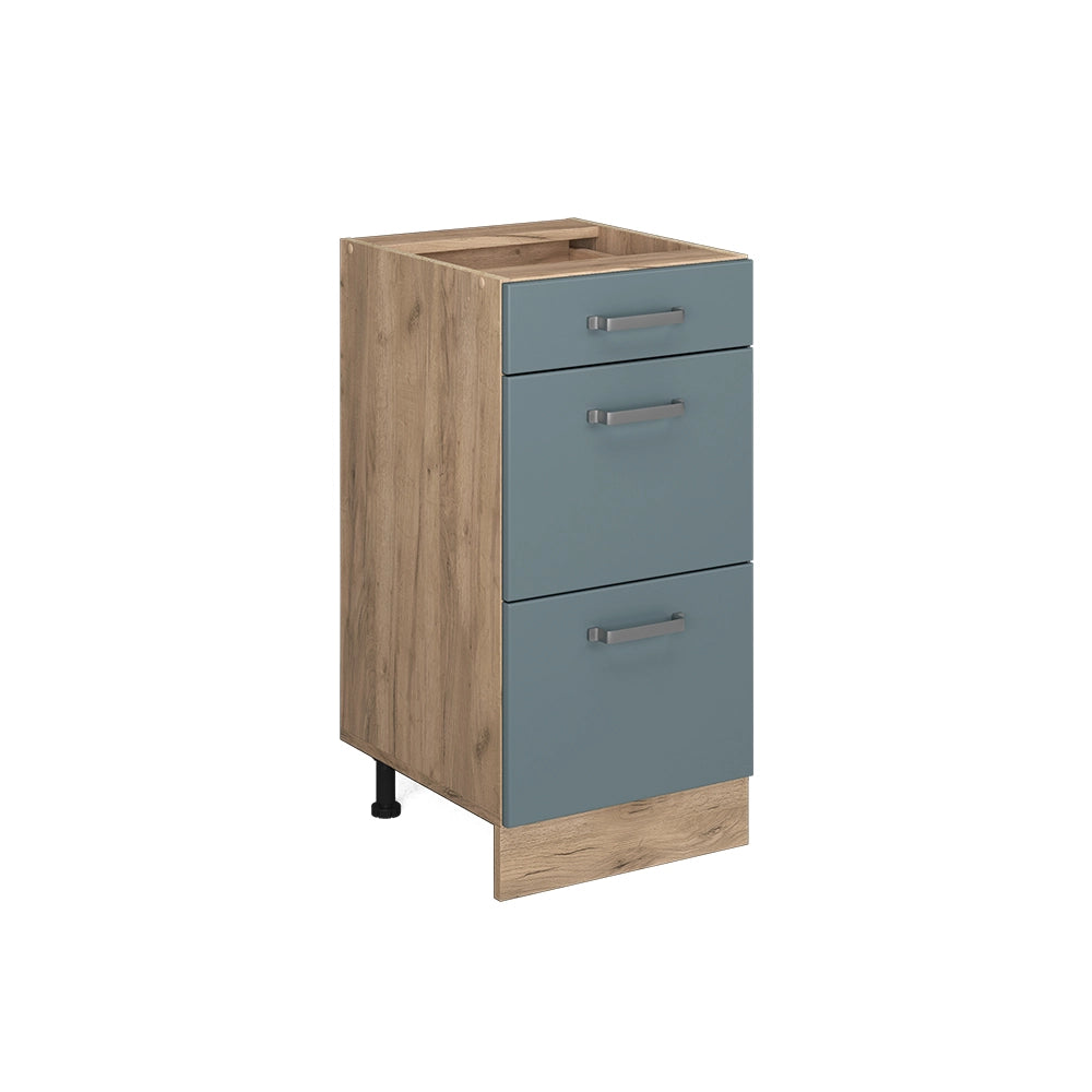 Vicco Mobiletto base per cucina Grigio-blu 40 cm con cassetti, senza piano di lavoro