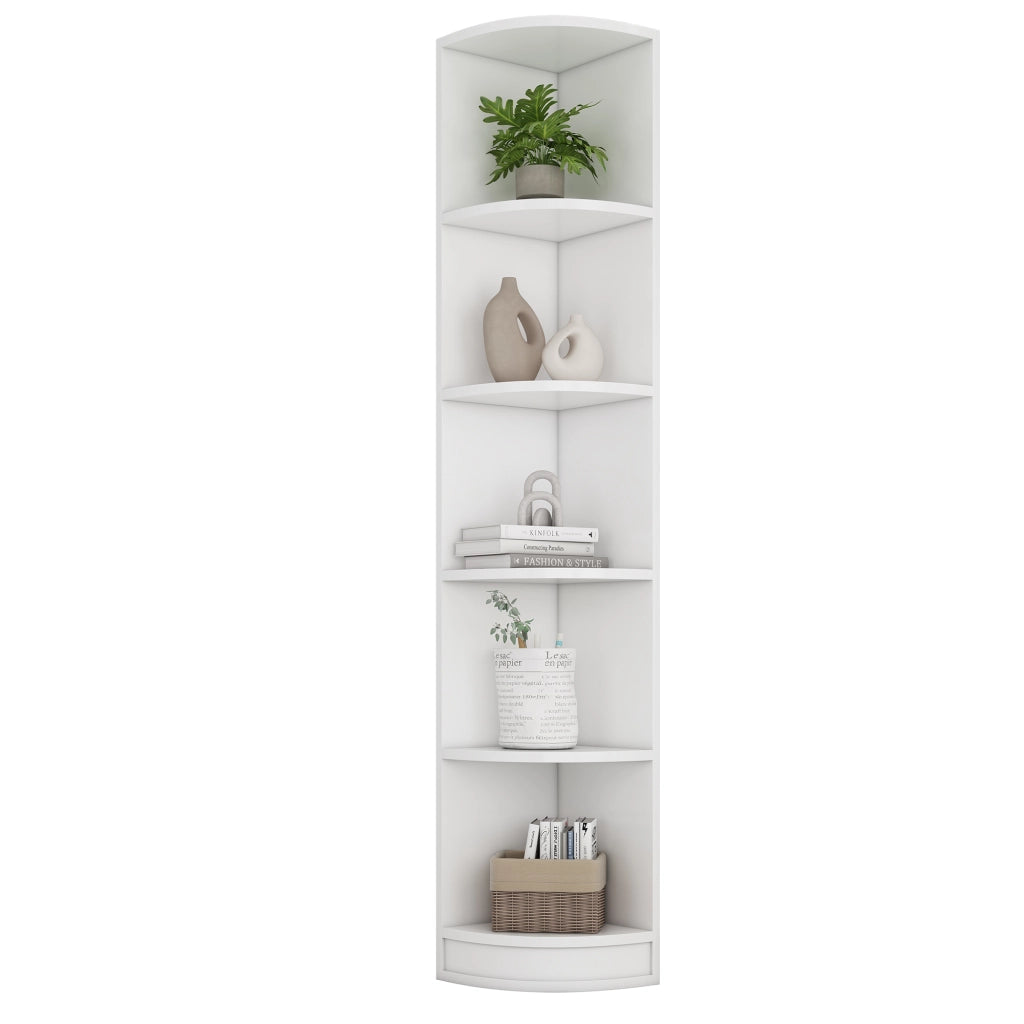 LIBRERIA Angolare a 5 Ripiani 42x30x180 cm MDF Bianco