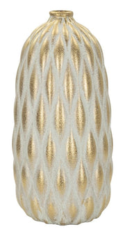 Vaso Pepitas Ø18,5x37,5 cm in Ceramica Grigio e Oro