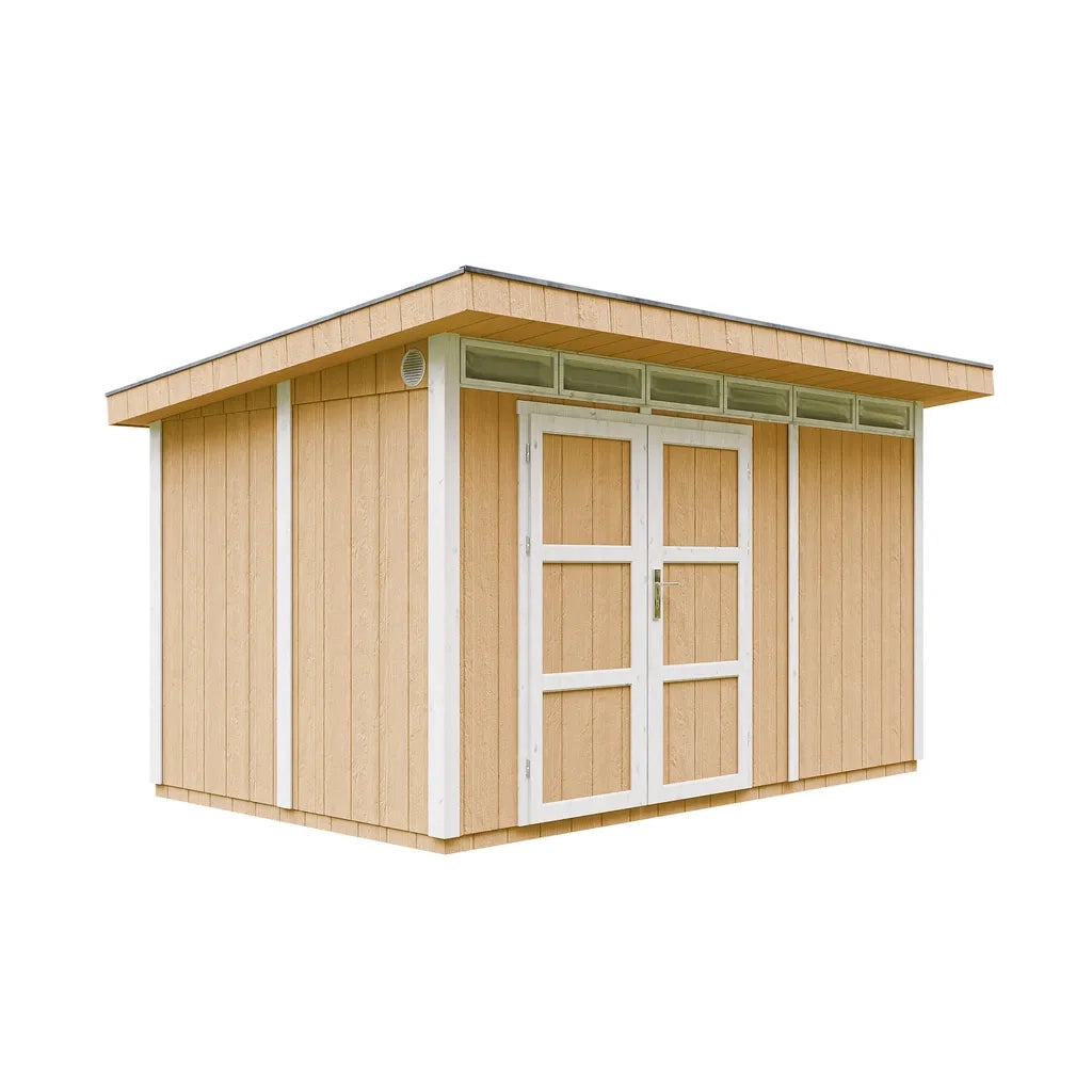 Casetta da Giardino di QUALIT? PREMIUM 8,7m?²-L412xW279cm - TIMBELA M904A-HARVEST HONEY