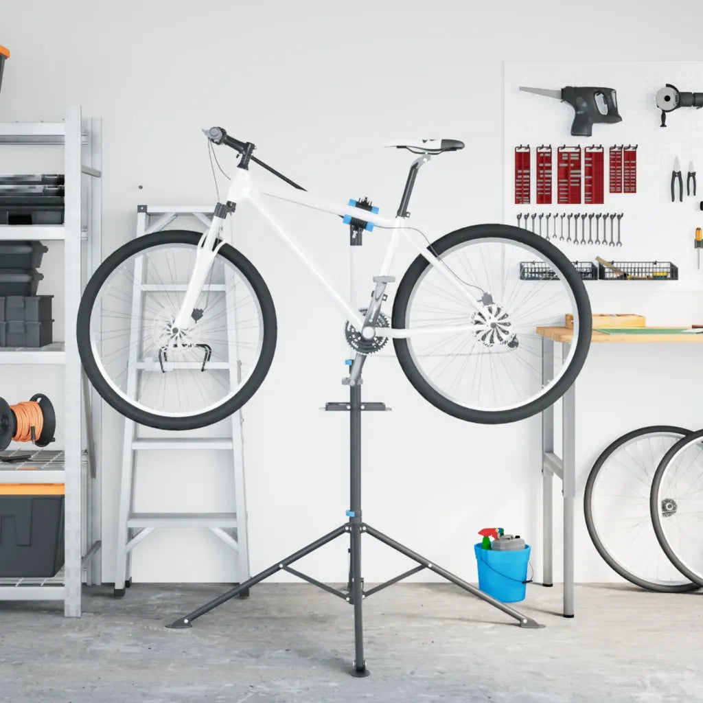 vidaXL Supporto Riparazione Bici Regolabile 108-188 cm Blu in Acciaio