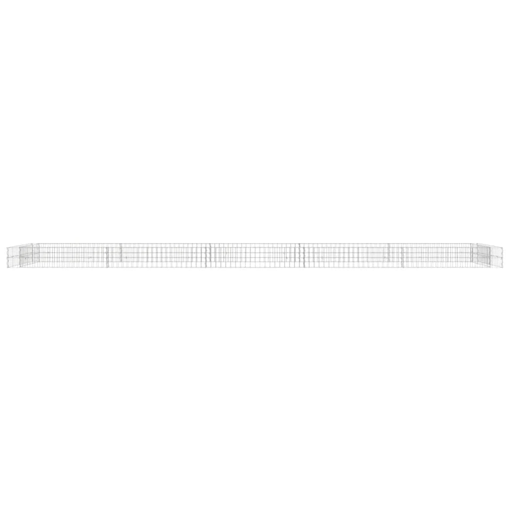 Aiuola rialzata in gabbione di acciaio zincato 500 x 100 x 20 cm Argento 02_0039897
