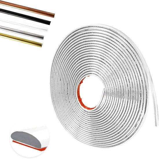 Lijstere di decoupage autoadesivo 12 m x 8 mm x 3 mm - Lijstere per soffitto autoadesive bianco - Per TV-Muro, soffitti e arredamento domestico (bianco 12 m)