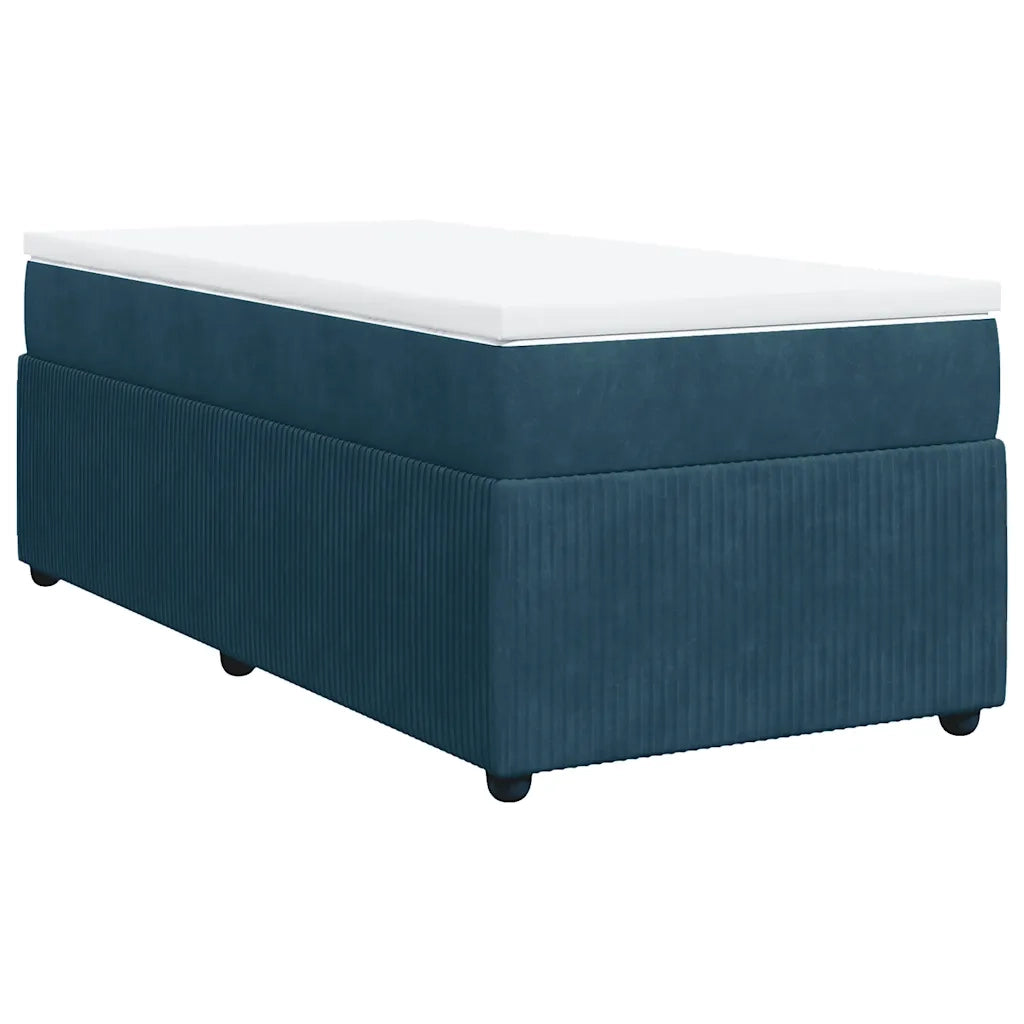 Giroletto a Molle con Materasso Blu Scuro 80x200 cm in Velluto 3285606