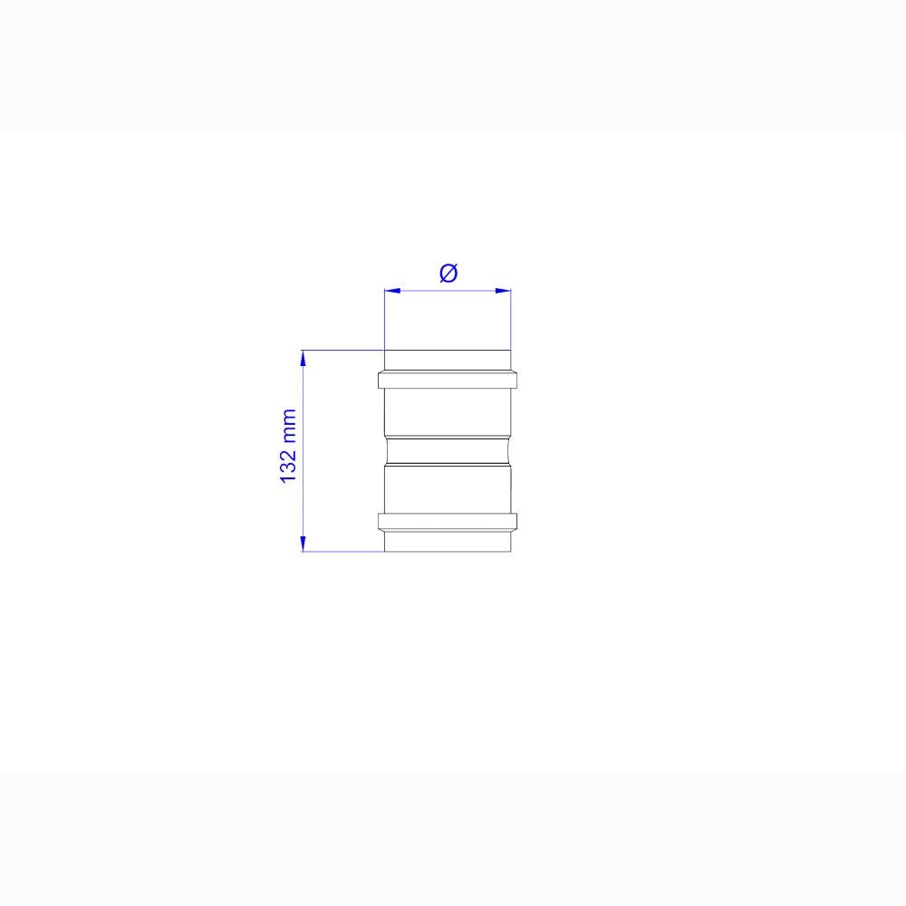 Giunzione F/F per Tubi Stufa a Pellet Acciaio rivestito con smalto porcellanato 8 ⌀ cm - PN817F