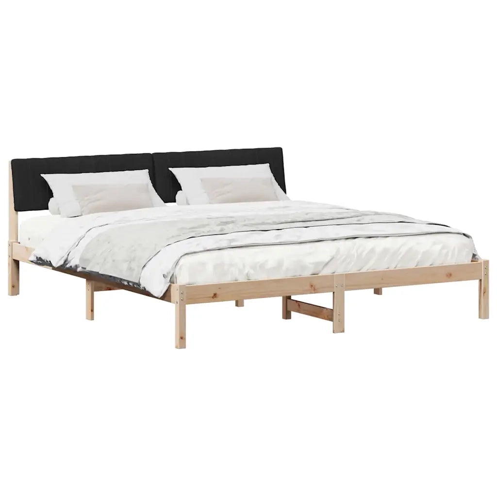 Struttura del Letto con testiera Marrone e nero 180 x 200 cm 3394355