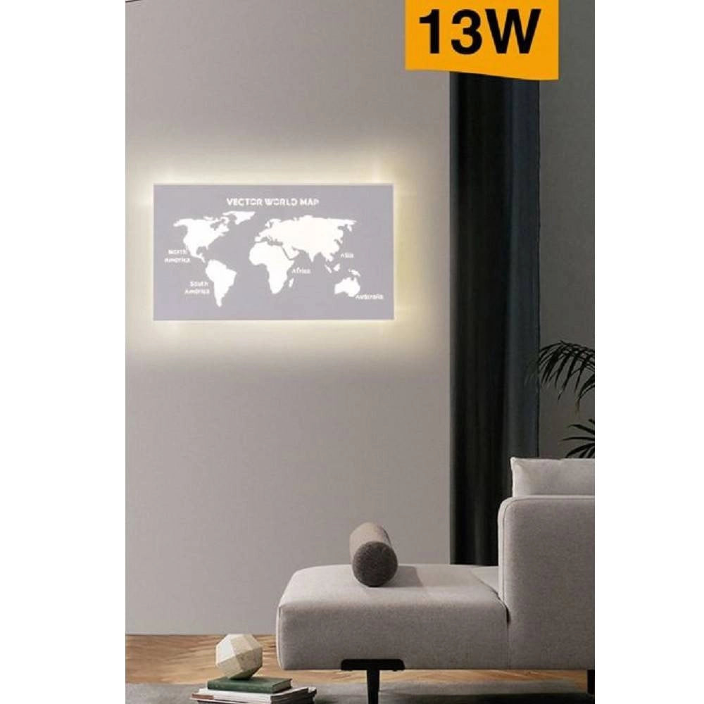 Trade Shop - Applique Led Moderno Da Parete Retroilluminato 13w 3 Colorazione Di Luce Aq18-3c -